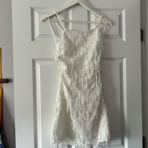 White Party Dress with Open Back